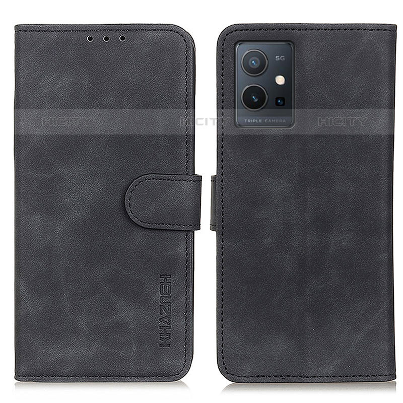 Funda de Cuero Cartera con Soporte Carcasa K03Z para Vivo Y55 5G Negro