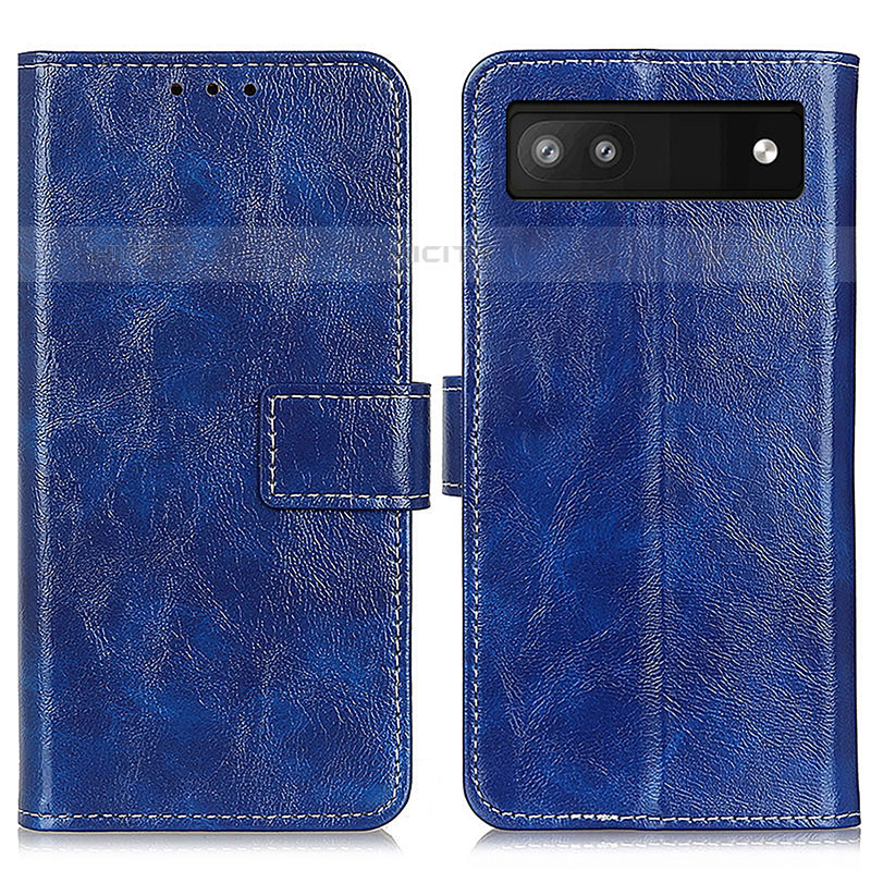 Funda de Cuero Cartera con Soporte Carcasa K04Z para Google Pixel 6a 5G Azul