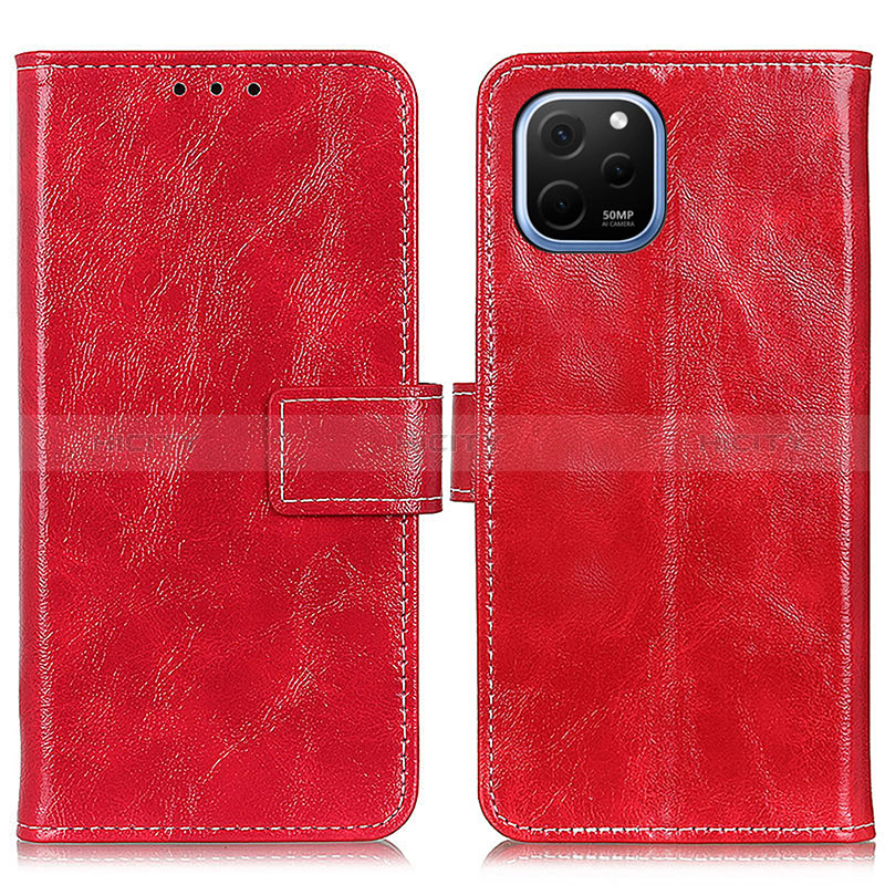 Funda de Cuero Cartera con Soporte Carcasa K04Z para Huawei Enjoy 50z Rojo