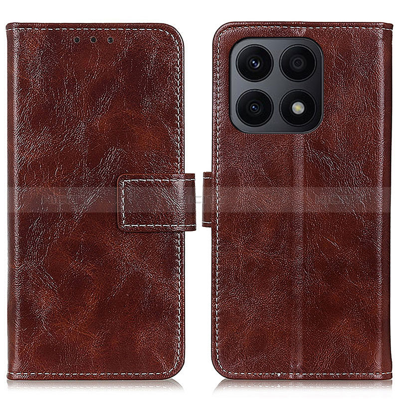 Funda de Cuero Cartera con Soporte Carcasa K04Z para Huawei Honor X8a 4G Marron