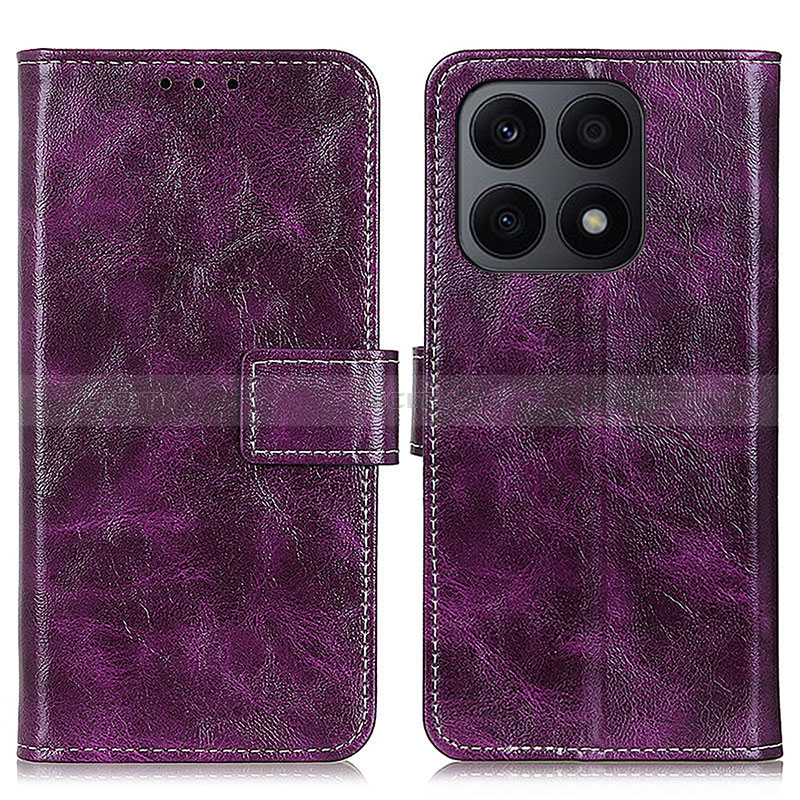 Funda de Cuero Cartera con Soporte Carcasa K04Z para Huawei Honor X8a 4G Morado