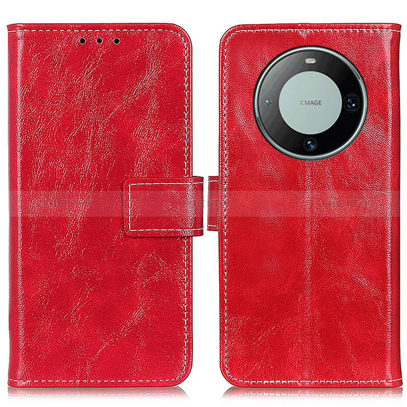 Funda de Cuero Cartera con Soporte Carcasa K04Z para Huawei Mate 60 Pro Rojo