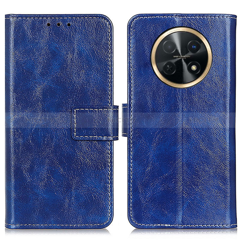 Funda de Cuero Cartera con Soporte Carcasa K04Z para Huawei Nova Y91 Azul