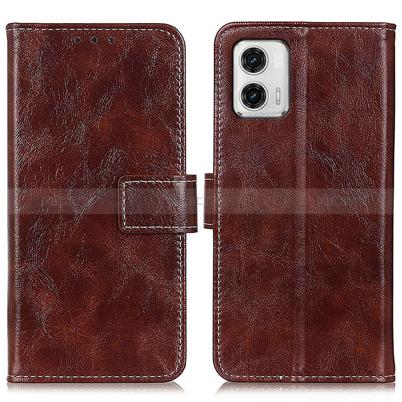 Funda de Cuero Cartera con Soporte Carcasa K04Z para Motorola Moto G73 5G Marron