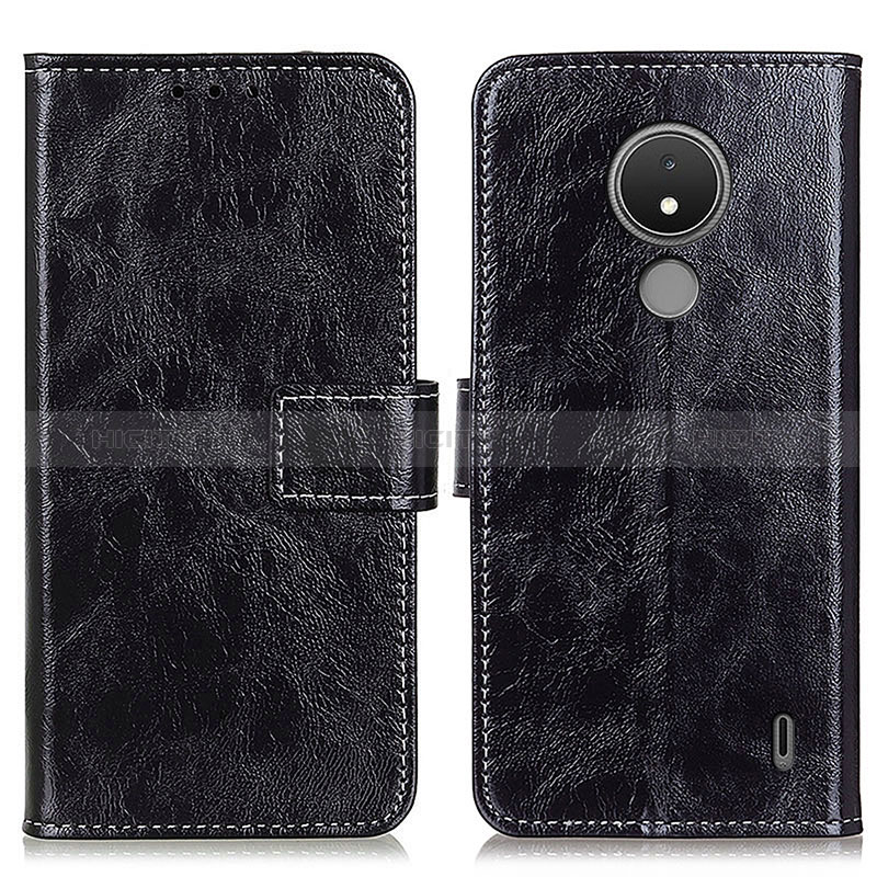 Funda de Cuero Cartera con Soporte Carcasa K04Z para Nokia C21 Negro