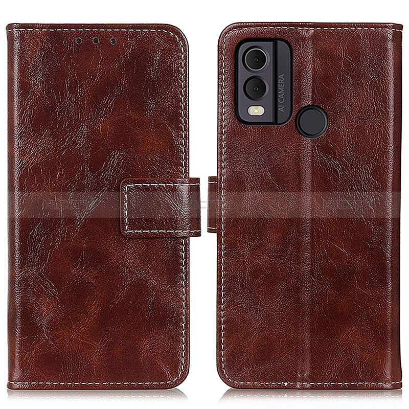 Funda de Cuero Cartera con Soporte Carcasa K04Z para Nokia C22 Marron