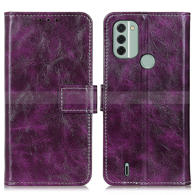 Funda de Cuero Cartera con Soporte Carcasa K04Z para Nokia C31 Morado