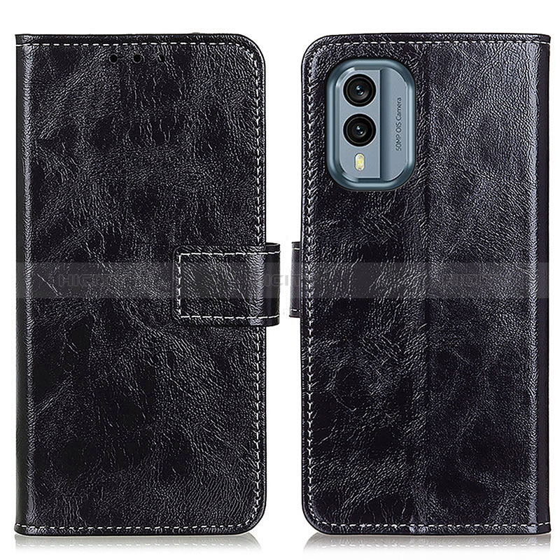 Funda de Cuero Cartera con Soporte Carcasa K04Z para Nokia X30 5G Negro