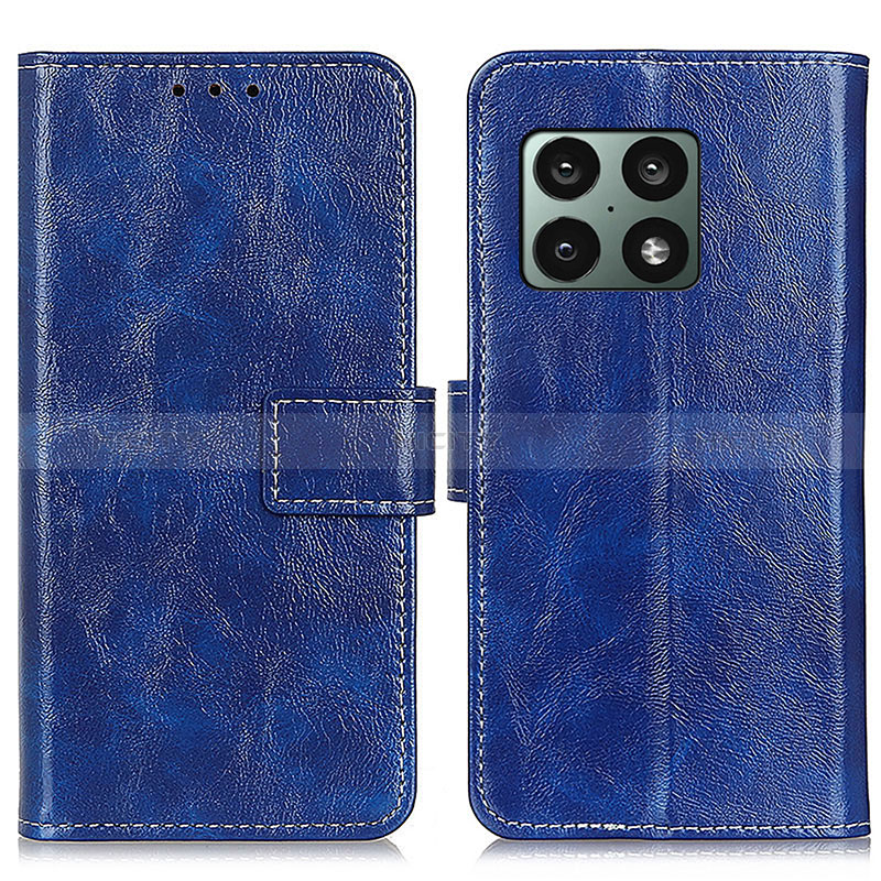 Funda de Cuero Cartera con Soporte Carcasa K04Z para OnePlus 10 Pro 5G Azul