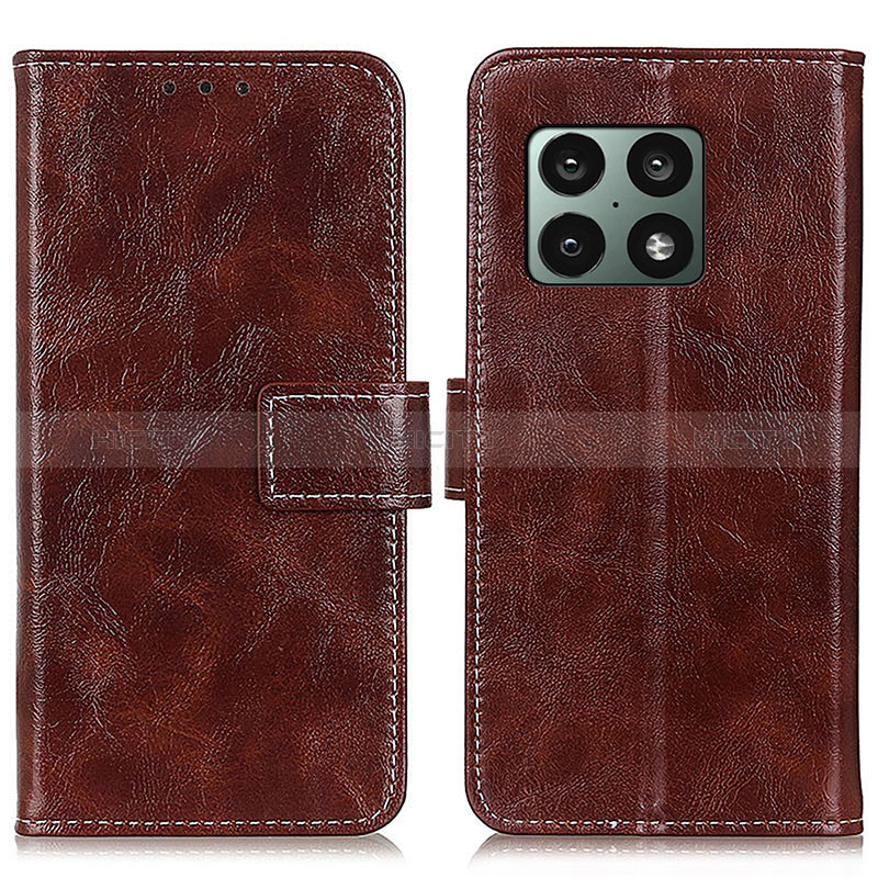 Funda de Cuero Cartera con Soporte Carcasa K04Z para OnePlus 10 Pro 5G Marron