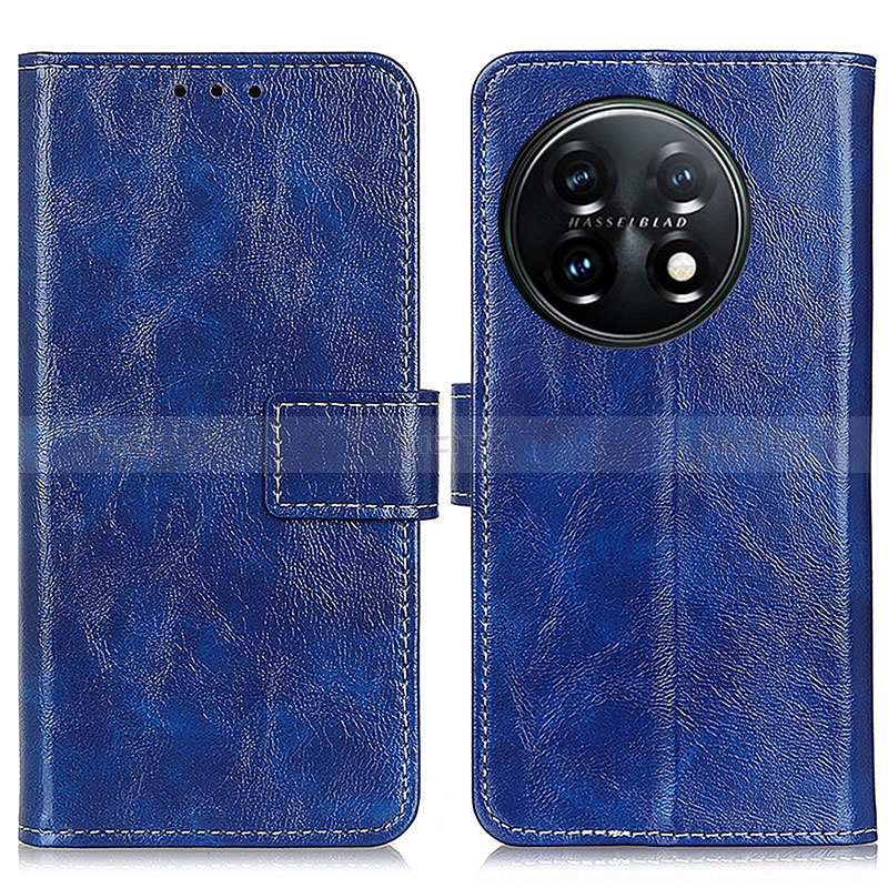 Funda de Cuero Cartera con Soporte Carcasa K04Z para OnePlus 11 5G Azul