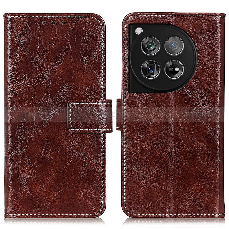 Funda de Cuero Cartera con Soporte Carcasa K04Z para OnePlus Ace 3 5G Marron