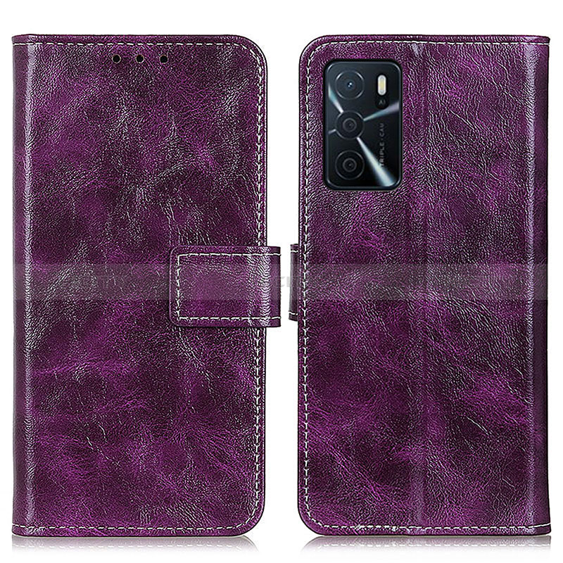 Funda de Cuero Cartera con Soporte Carcasa K04Z para Oppo A54s Morado