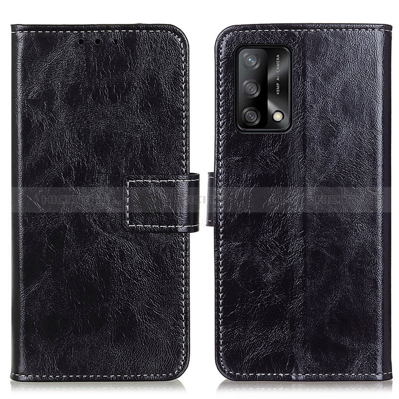 Funda de Cuero Cartera con Soporte Carcasa K04Z para Oppo A95 4G Negro