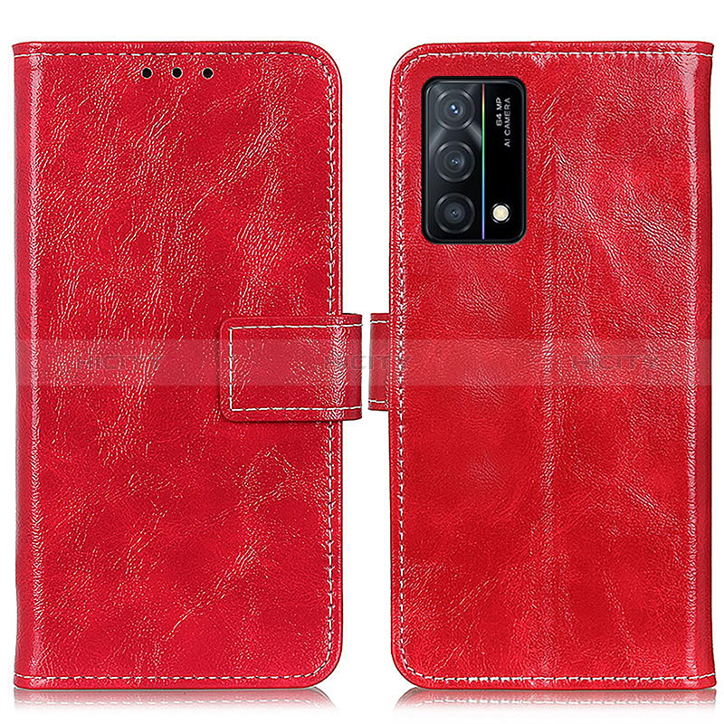 Funda de Cuero Cartera con Soporte Carcasa K04Z para Oppo K9 5G Rojo