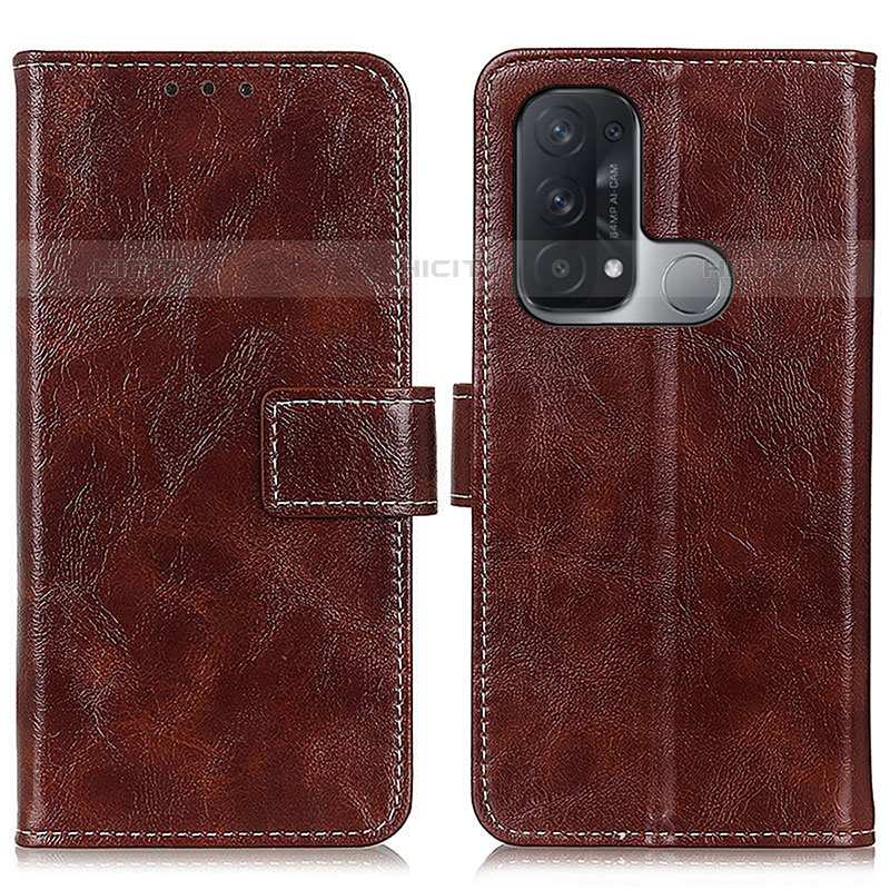 Funda de Cuero Cartera con Soporte Carcasa K04Z para Oppo Reno5 A Marron