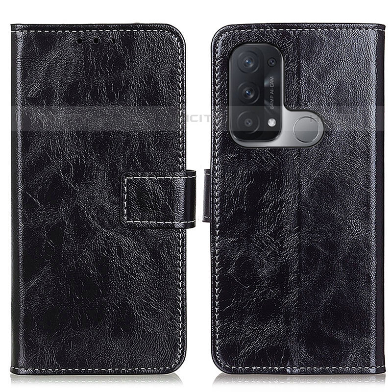 Funda de Cuero Cartera con Soporte Carcasa K04Z para Oppo Reno5 A Negro