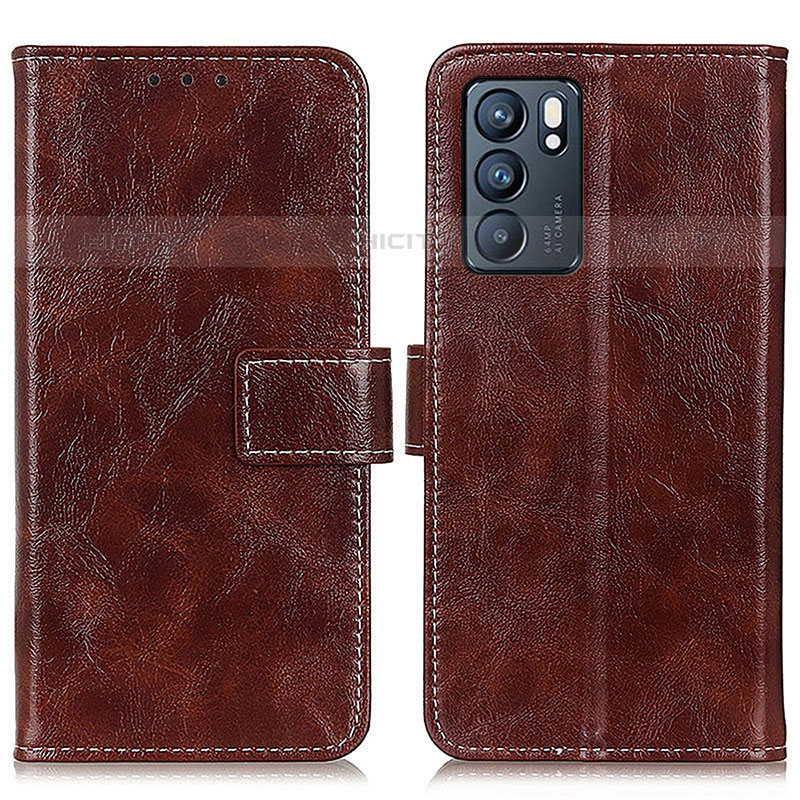 Funda de Cuero Cartera con Soporte Carcasa K04Z para Oppo Reno6 5G