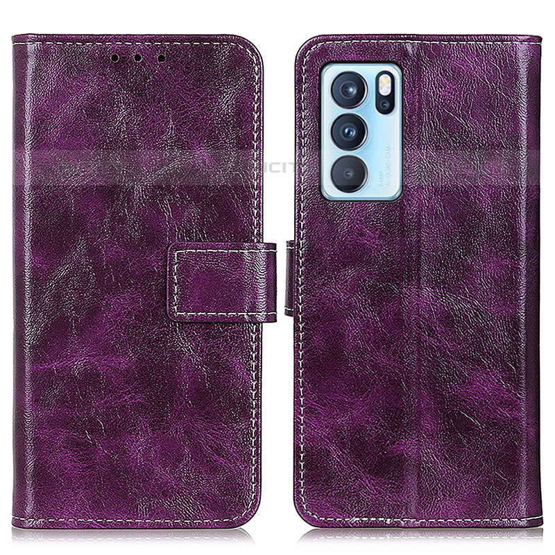 Funda de Cuero Cartera con Soporte Carcasa K04Z para Oppo Reno6 Pro 5G India