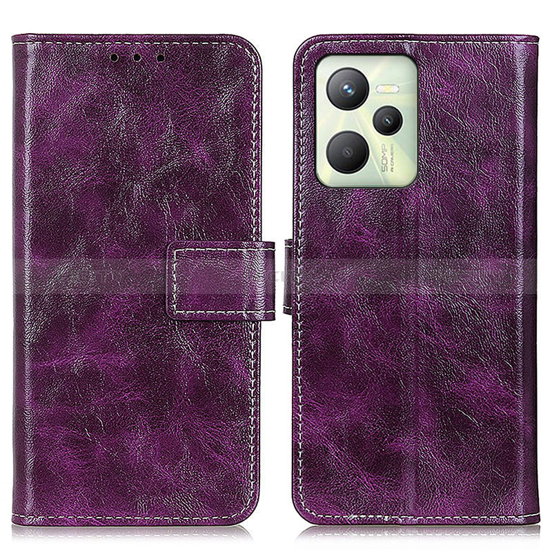 Funda de Cuero Cartera con Soporte Carcasa K04Z para Realme C35 Morado