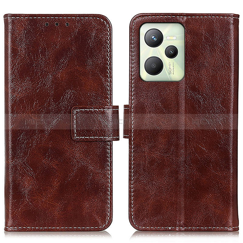 Funda de Cuero Cartera con Soporte Carcasa K04Z para Realme Narzo 50A Prime Marron