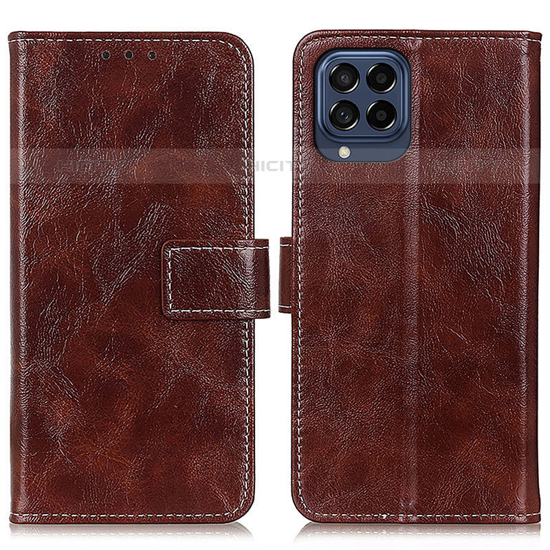 Funda de Cuero Cartera con Soporte Carcasa K04Z para Samsung Galaxy M53 5G Marron