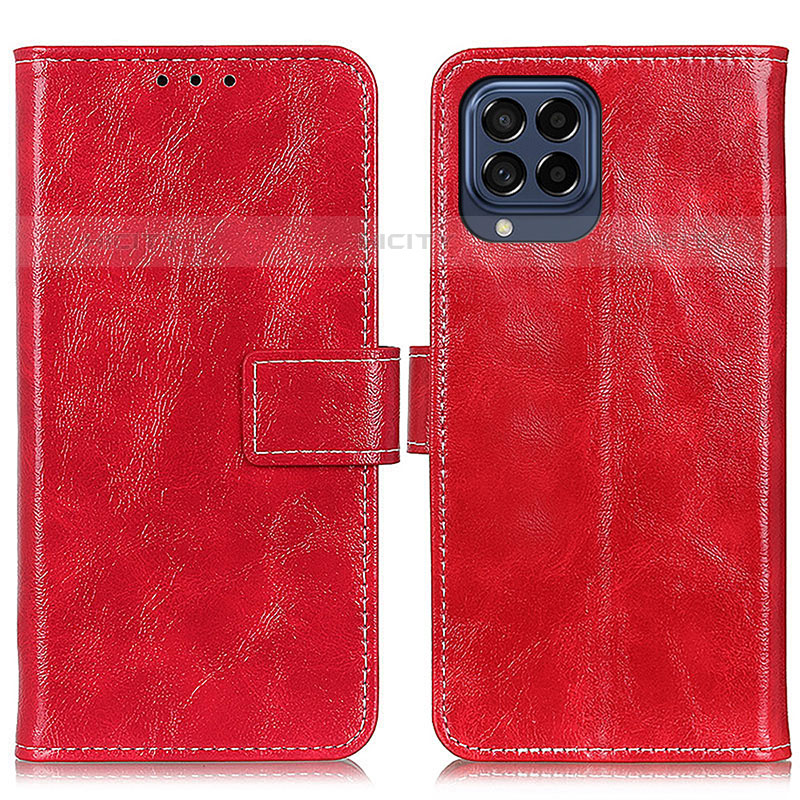 Funda de Cuero Cartera con Soporte Carcasa K04Z para Samsung Galaxy M53 5G Rojo