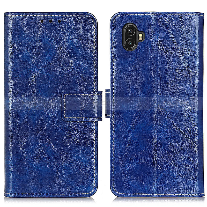 Funda de Cuero Cartera con Soporte Carcasa K04Z para Samsung Galaxy XCover 6 Pro 5G Azul