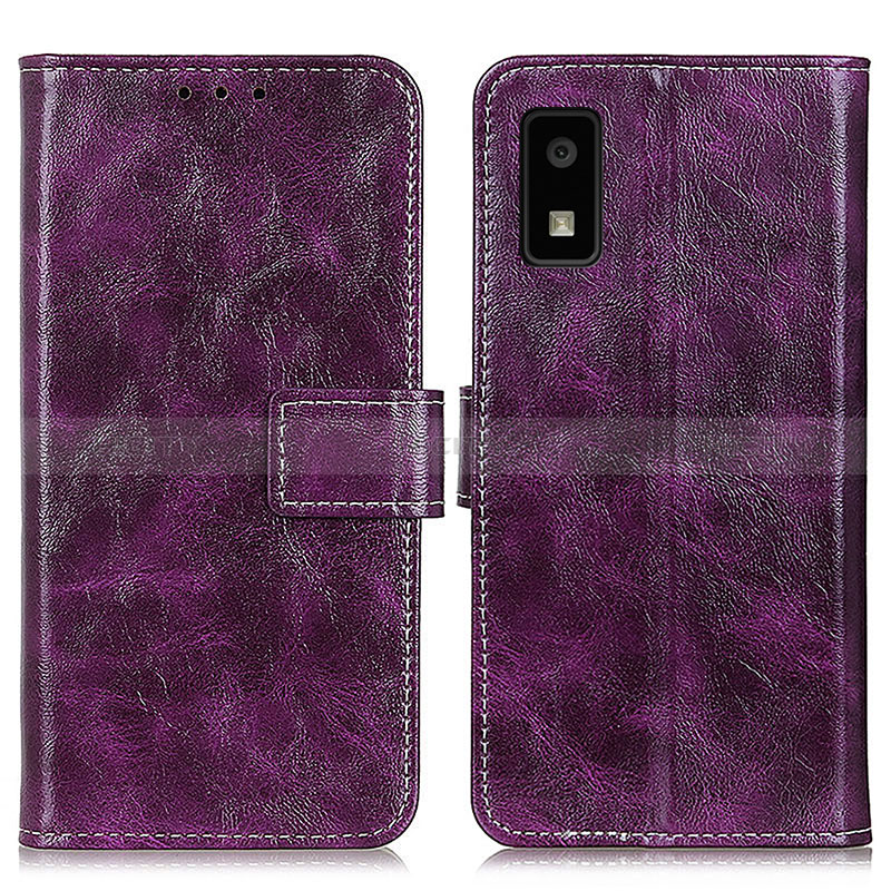 Funda de Cuero Cartera con Soporte Carcasa K04Z para Sharp Aquos wish3 Morado