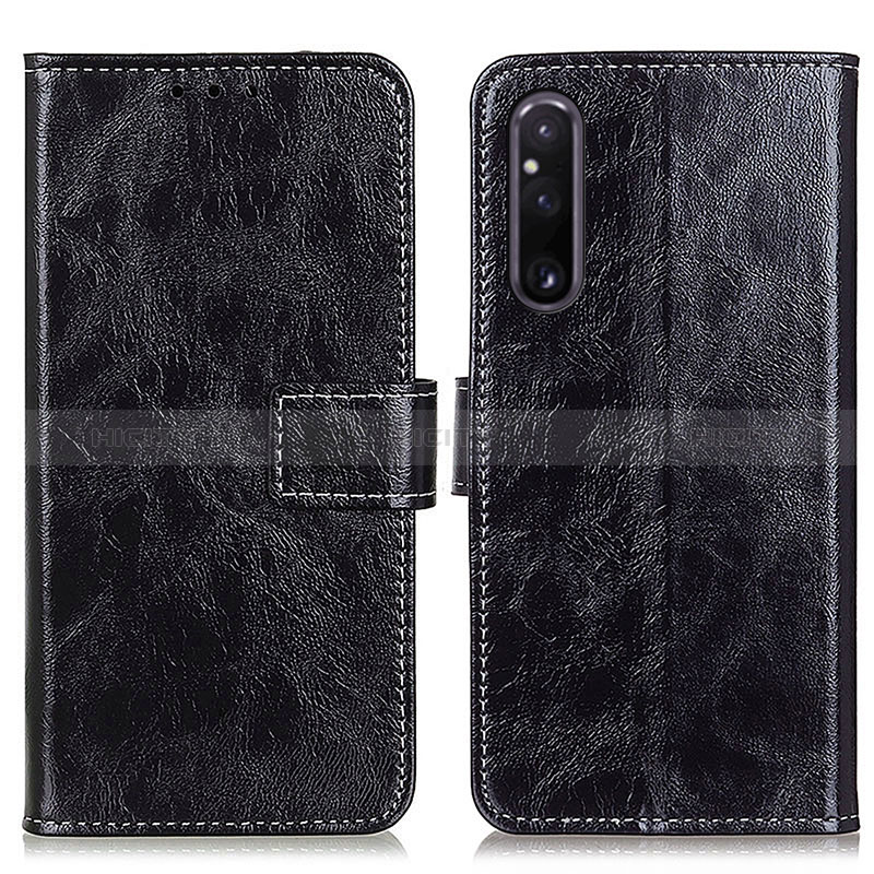 Funda de Cuero Cartera con Soporte Carcasa K04Z para Sony Xperia 1 V Negro