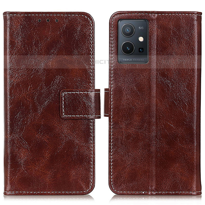 Funda de Cuero Cartera con Soporte Carcasa K04Z para Vivo iQOO Z6 5G Marron