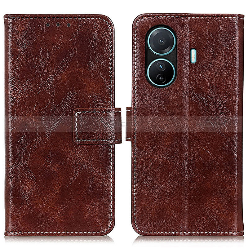 Funda de Cuero Cartera con Soporte Carcasa K04Z para Vivo T1 5G Marron