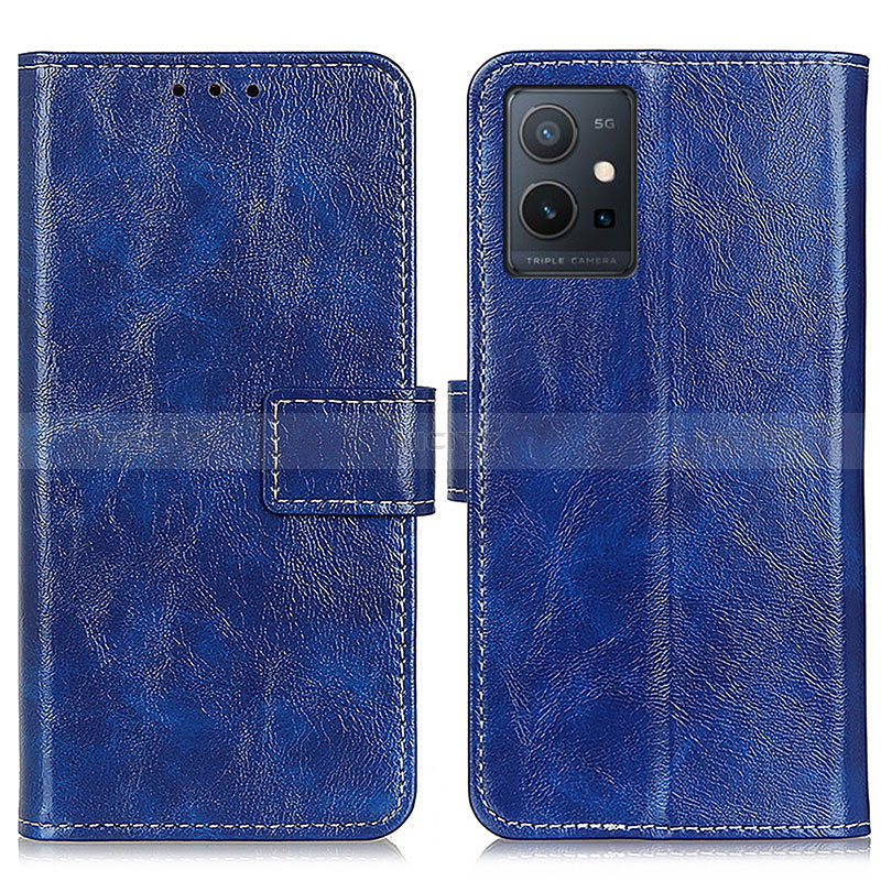 Funda de Cuero Cartera con Soporte Carcasa K04Z para Vivo Y30 5G Azul