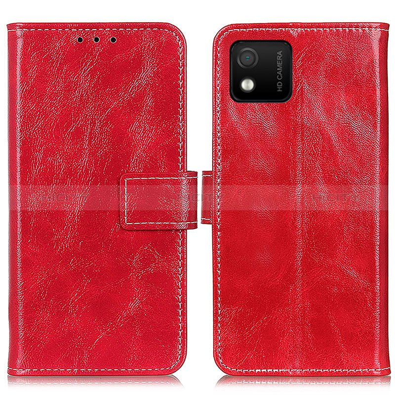 Funda de Cuero Cartera con Soporte Carcasa K04Z para Wiko Y52 Rojo