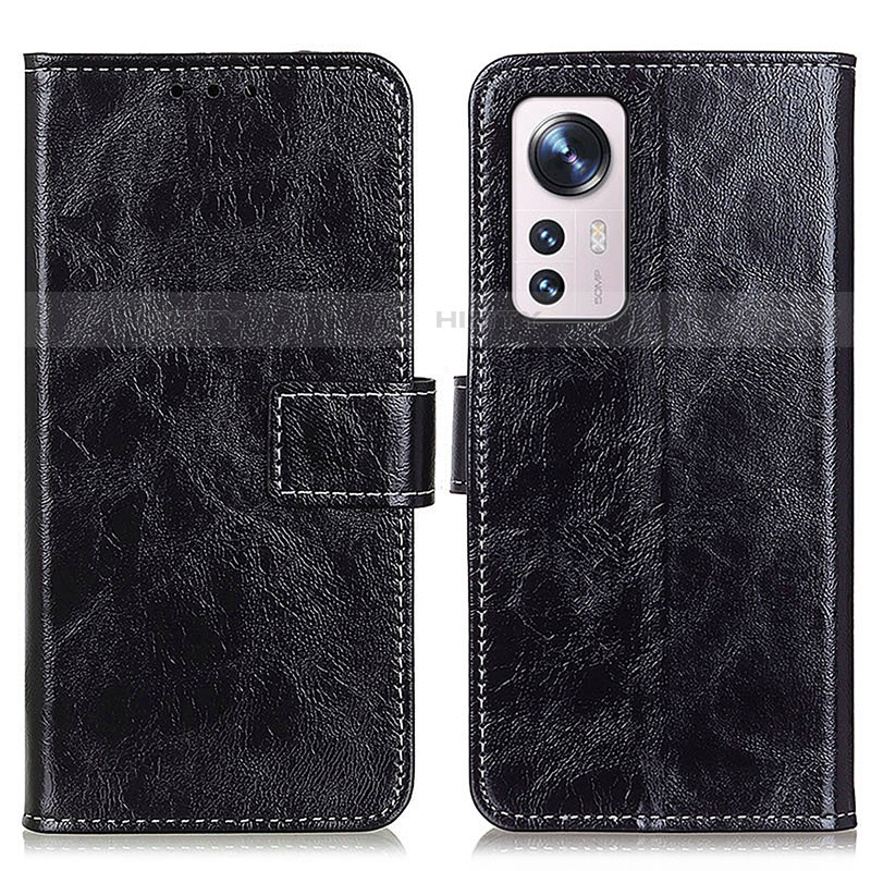 Funda de Cuero Cartera con Soporte Carcasa K04Z para Xiaomi Mi 12 Pro 5G Negro