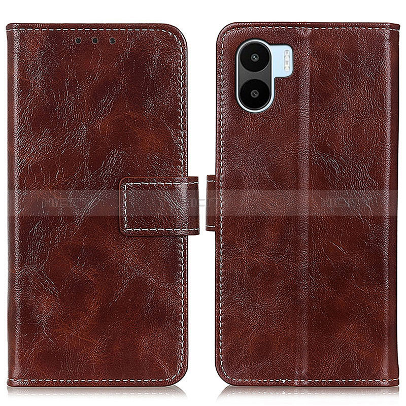 Funda de Cuero Cartera con Soporte Carcasa K04Z para Xiaomi Poco C51 Marron