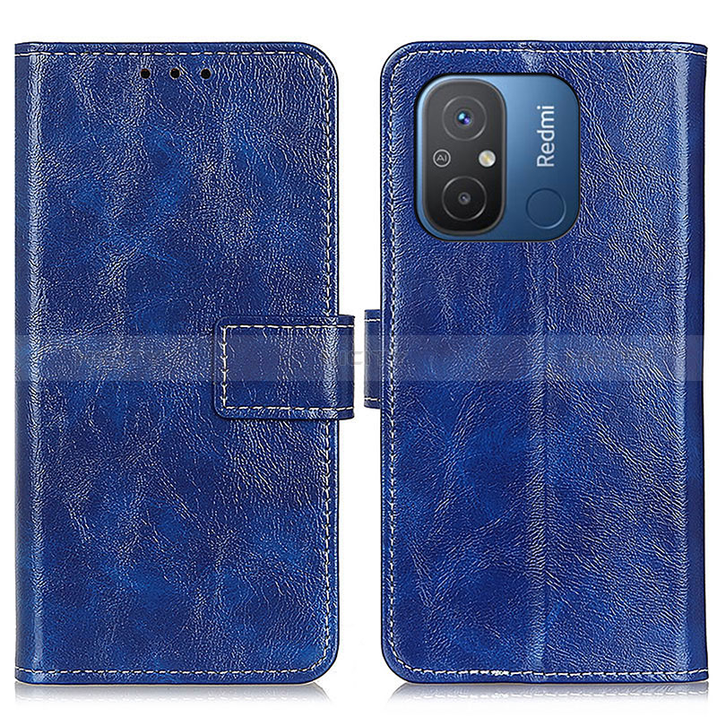 Funda de Cuero Cartera con Soporte Carcasa K04Z para Xiaomi Poco C55 Azul