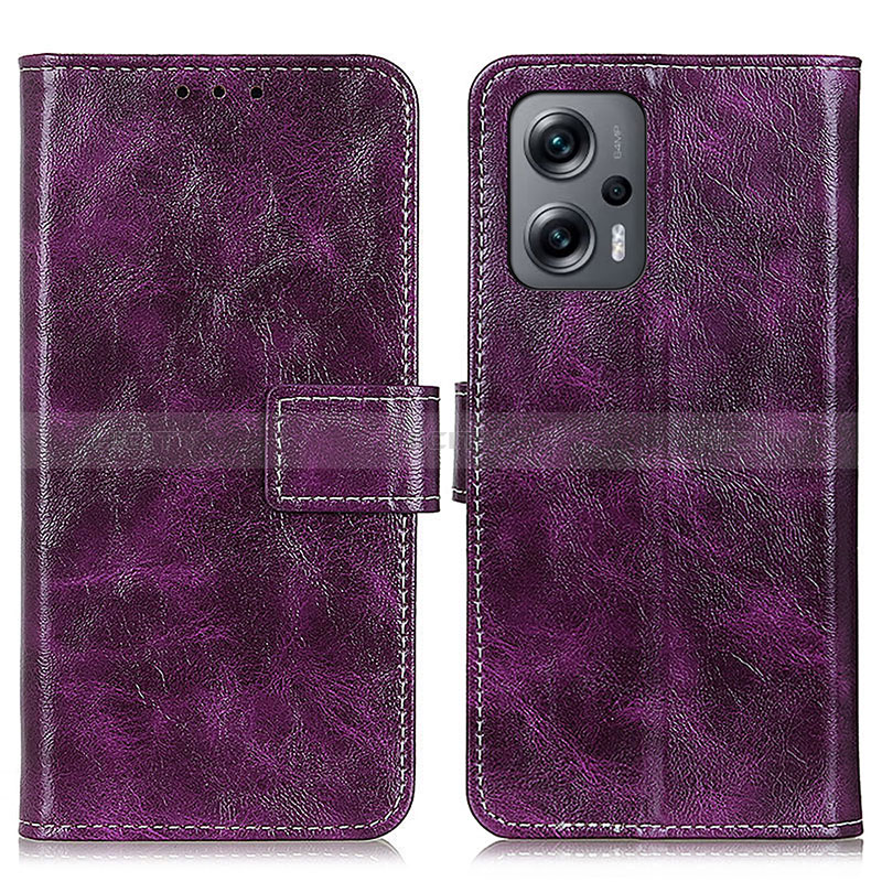 Funda de Cuero Cartera con Soporte Carcasa K04Z para Xiaomi Poco X4 GT 5G Morado