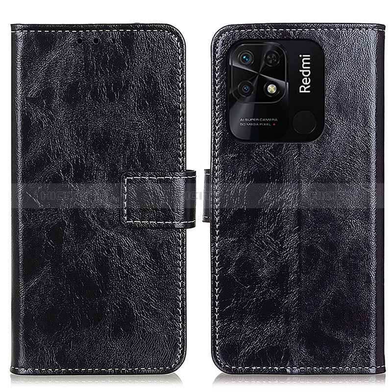 Funda de Cuero Cartera con Soporte Carcasa K04Z para Xiaomi Redmi 10C 4G Negro