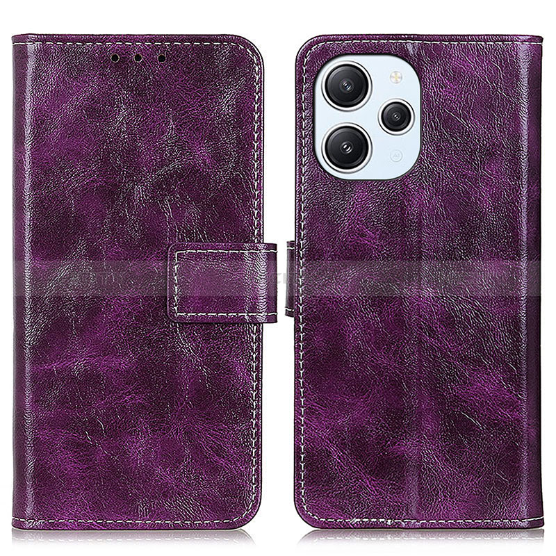 Funda de Cuero Cartera con Soporte Carcasa K04Z para Xiaomi Redmi 12 4G Morado