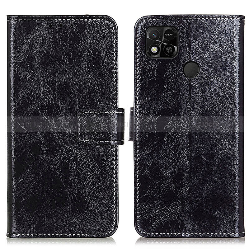 Funda de Cuero Cartera con Soporte Carcasa K04Z para Xiaomi Redmi 9C Negro