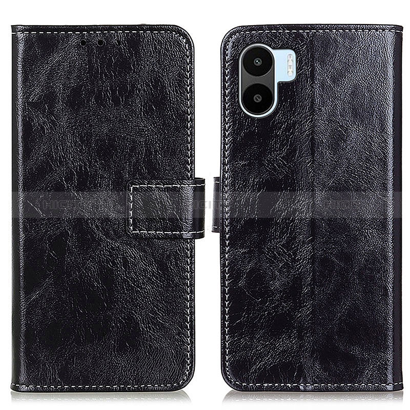 Funda de Cuero Cartera con Soporte Carcasa K04Z para Xiaomi Redmi A1 Negro