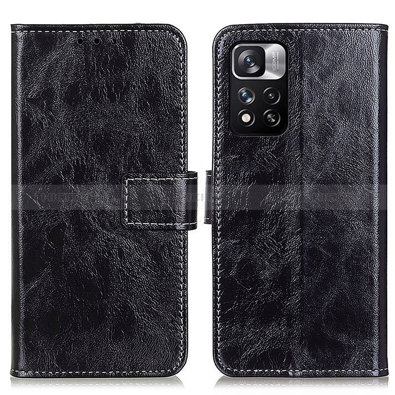 Funda de Cuero Cartera con Soporte Carcasa K04Z para Xiaomi Redmi Note 11 Pro+ Plus 5G Negro