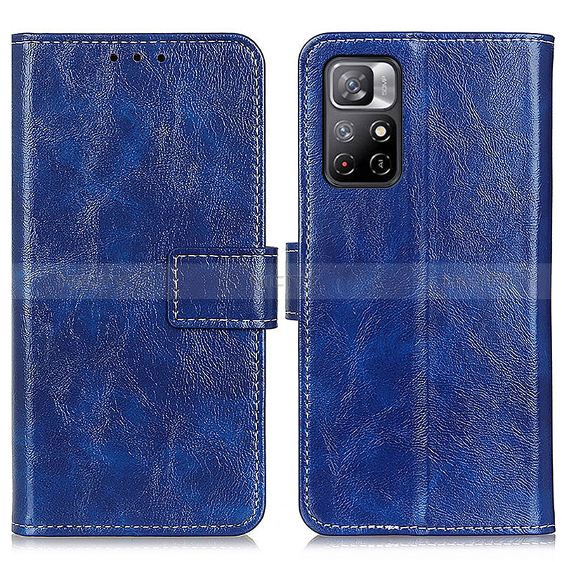 Funda de Cuero Cartera con Soporte Carcasa K04Z para Xiaomi Redmi Note 11S 5G Azul