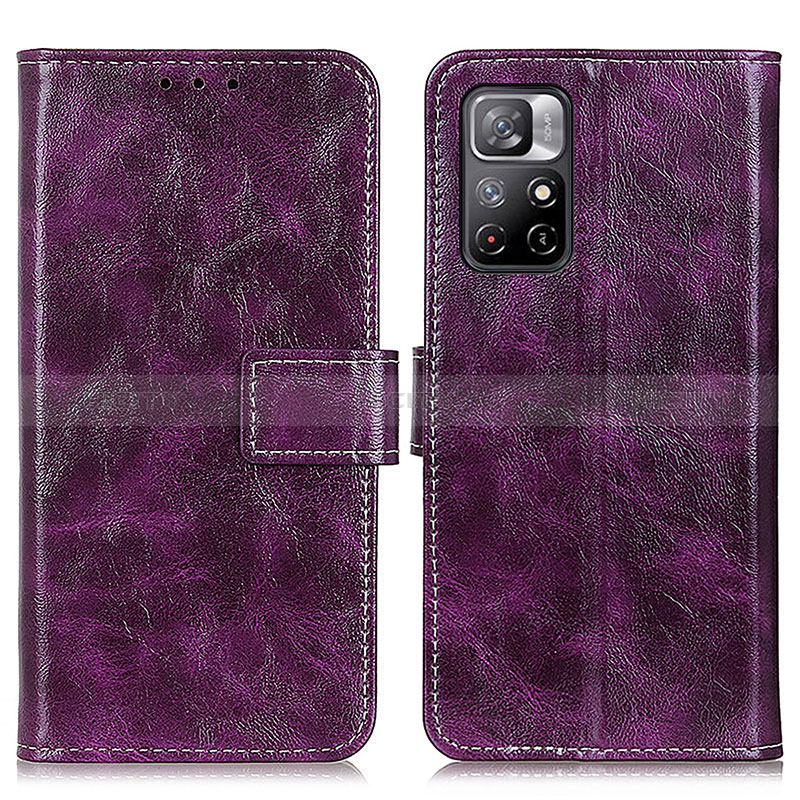 Funda de Cuero Cartera con Soporte Carcasa K04Z para Xiaomi Redmi Note 11S 5G Morado