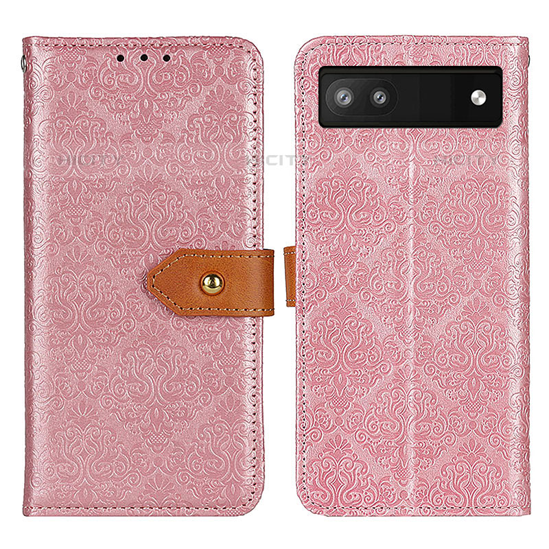 Funda de Cuero Cartera con Soporte Carcasa K05Z para Google Pixel 6a 5G Rosa