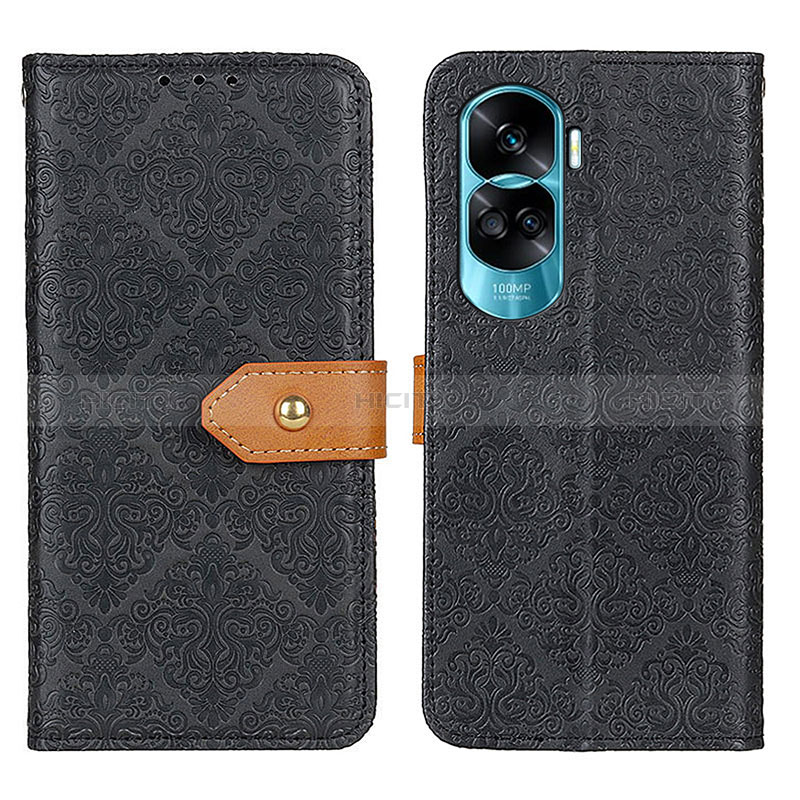 Funda de Cuero Cartera con Soporte Carcasa K05Z para Huawei Honor 90 Lite 5G Negro