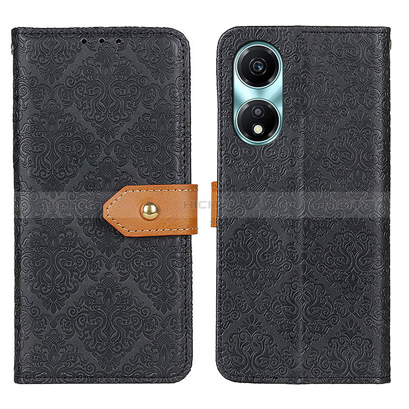 Funda de Cuero Cartera con Soporte Carcasa K05Z para Huawei Honor X5 Plus Negro