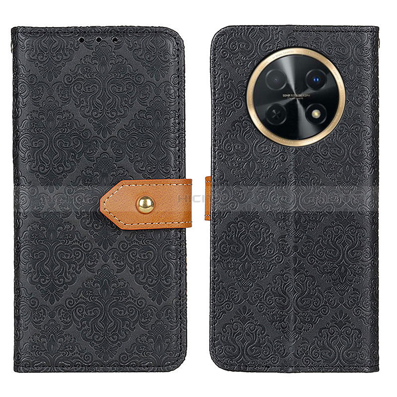 Funda de Cuero Cartera con Soporte Carcasa K05Z para Huawei Nova Y91 Negro