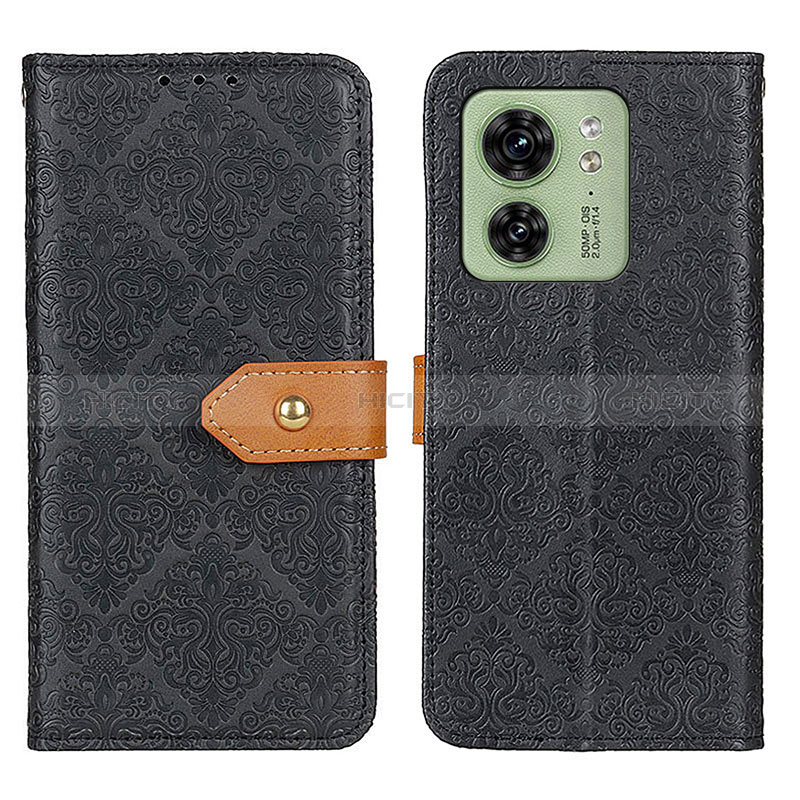 Funda de Cuero Cartera con Soporte Carcasa K05Z para Motorola Moto Edge (2023) 5G Negro